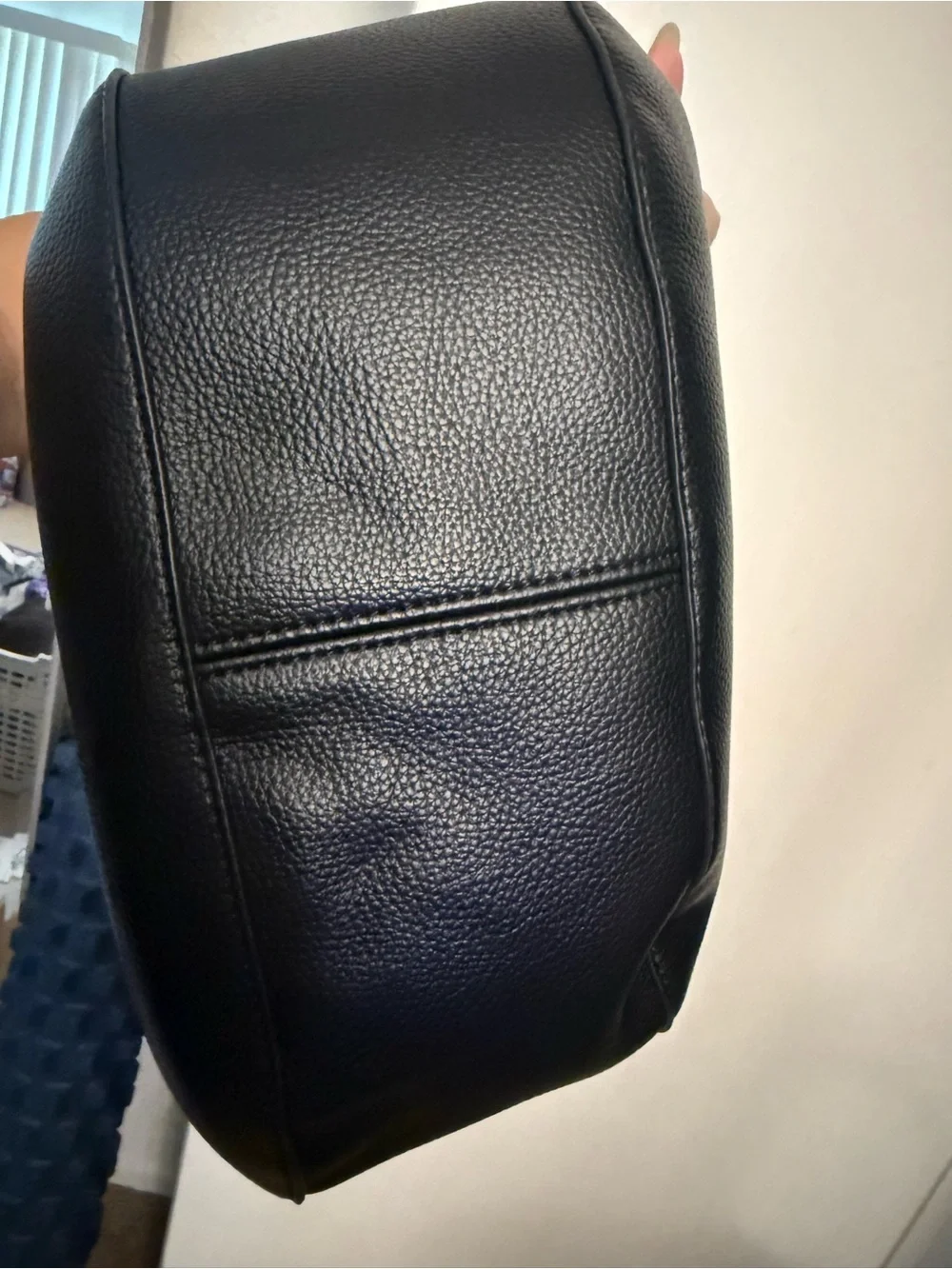 Black Leather Hobo Shoulder Bag - Women's Everyday Tote